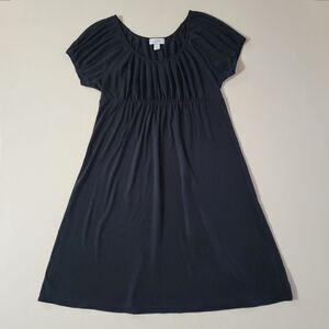 Ann Taylor LOFT Black Jersey Knit Scoop-neck Short Sleeve Pullover Dress